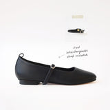Black Ballet Flats — Black Buckle