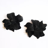 Black Flat Swap Sandal Charcoal Flower Gladiator