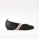 Black - Rose Leather Double Straps