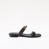 Black Swap Sandal with Agatas