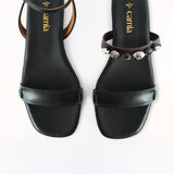 Black Swap Sandal with Agatas