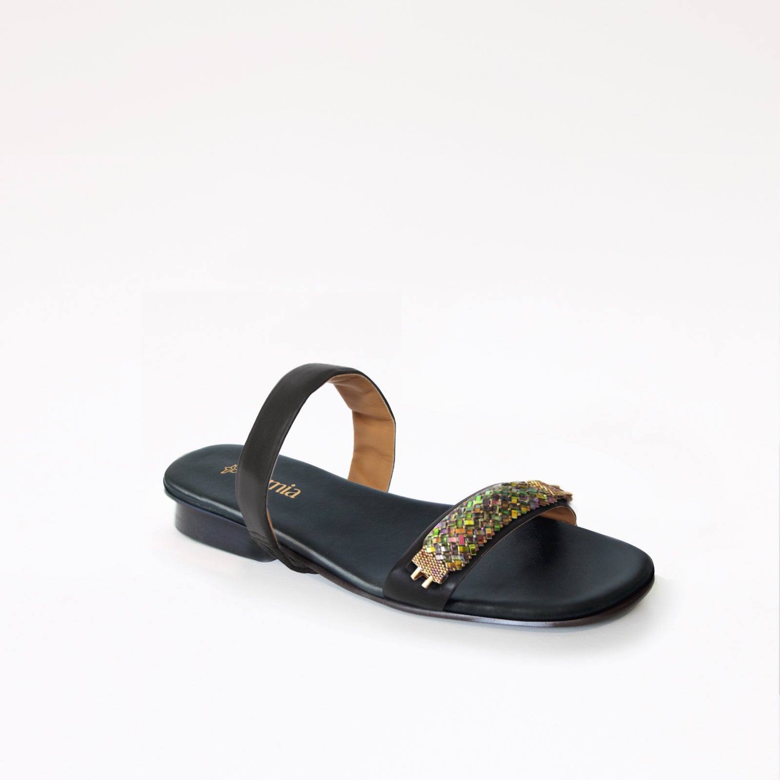 Black Swap Sandal Aqua Middle Cushion