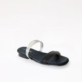 Black Swap Sandal Silver Triple