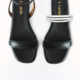 Black Swap Sandal Silver Triple