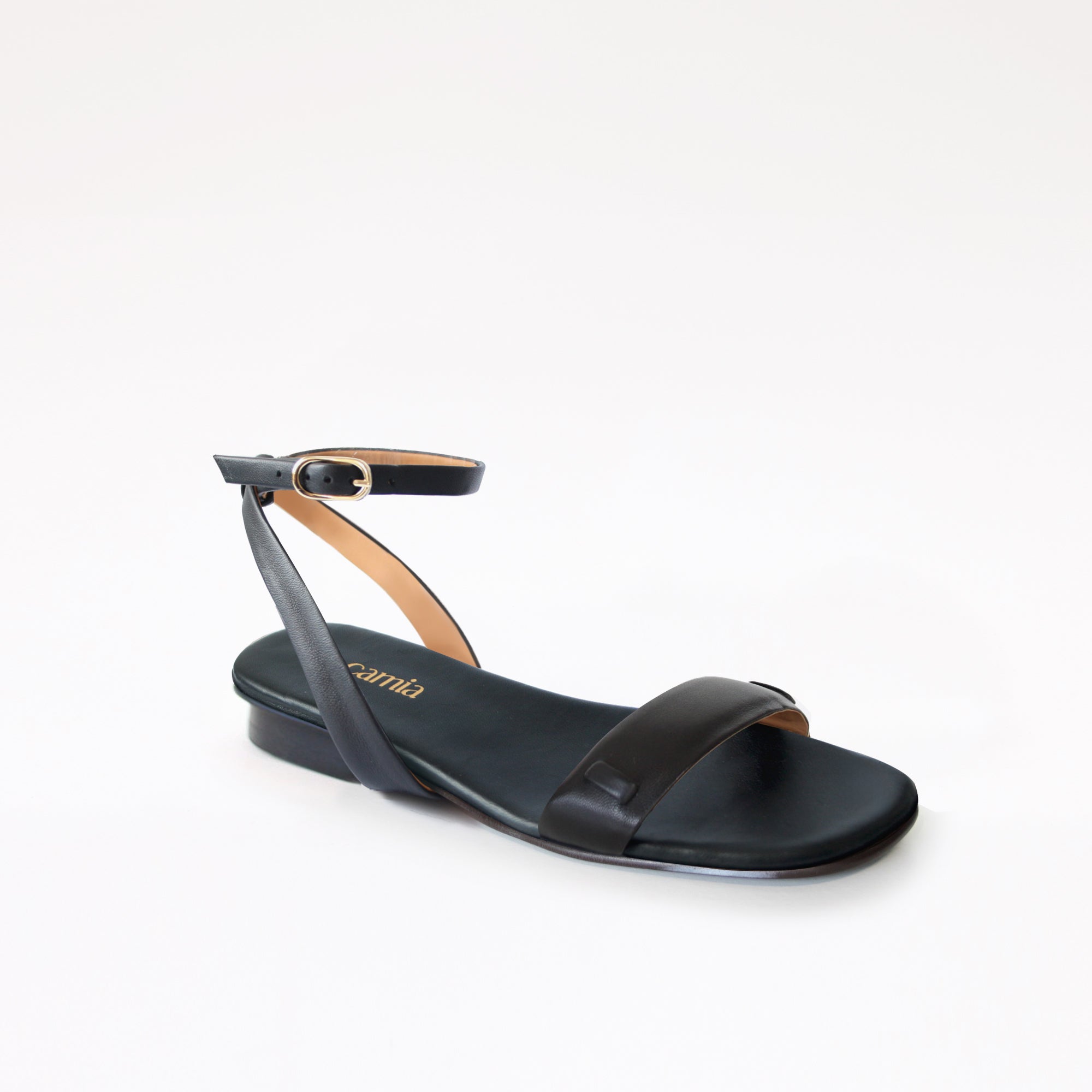 Black Flat Swap Sandal