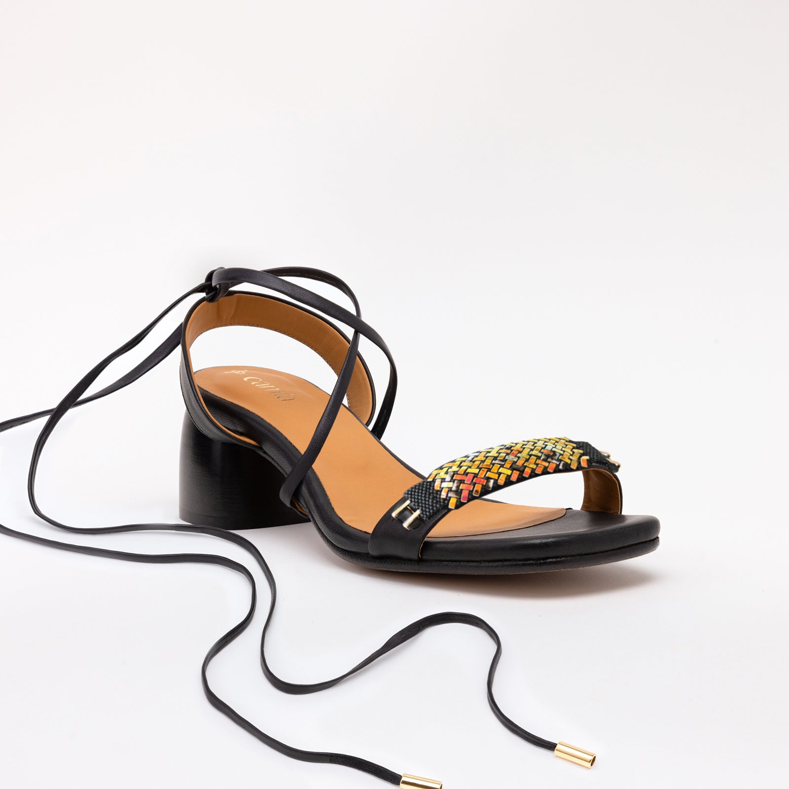 Black Heeled Swap Sandal Volcanic Black Gladiator