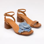 Camia's Upcycled Jean Flower Blue