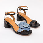 Camia's Upcycled Jean Flower Blue