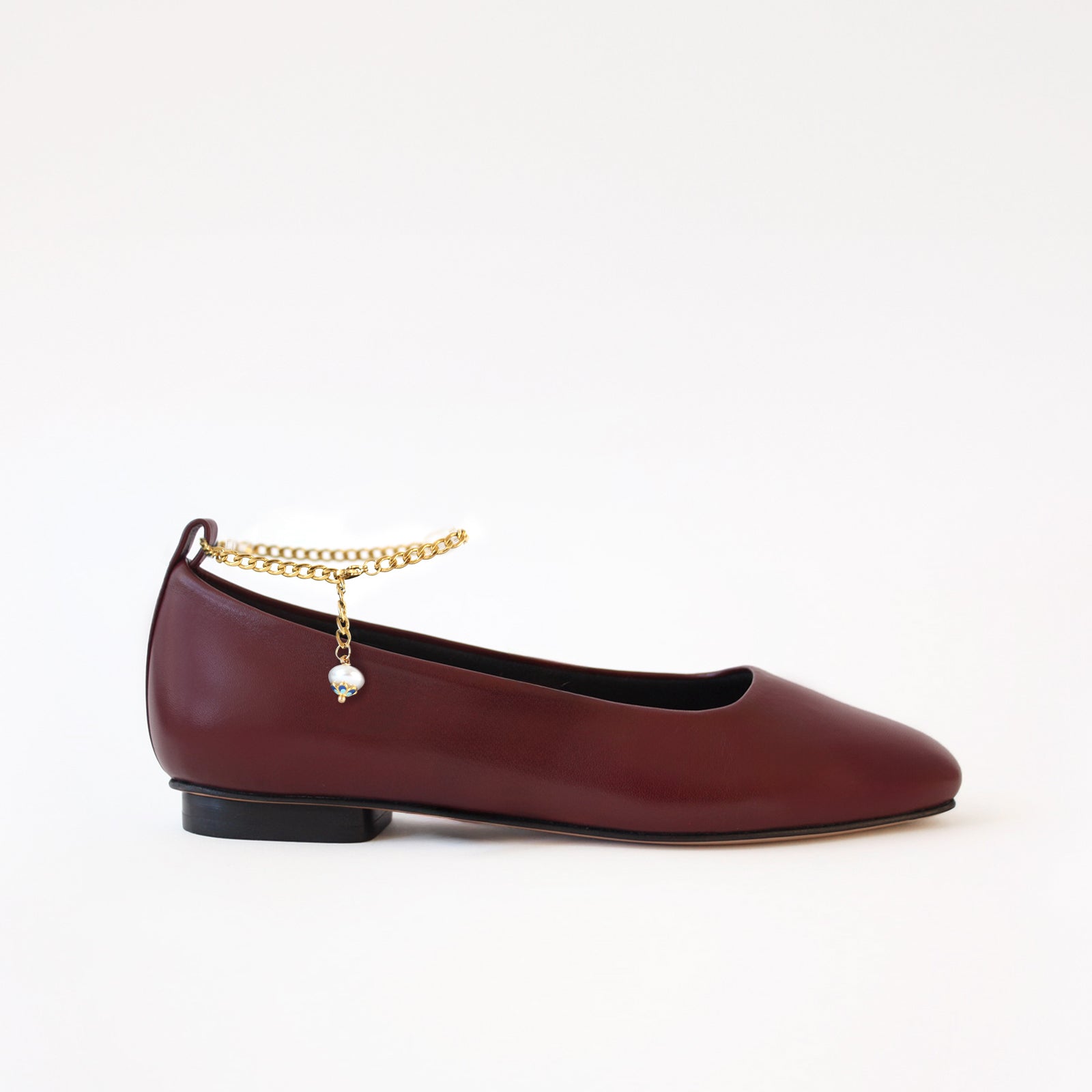 Burgundy - Golden Anklets