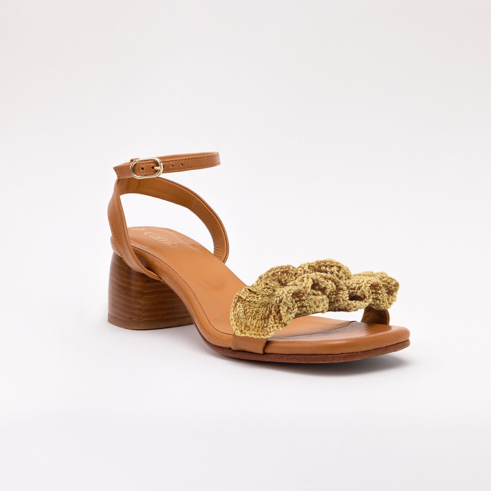 Camel Heeled Swap Sandal Sand Boho