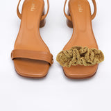 Camel Heeled Swap Sandal Sand Boho