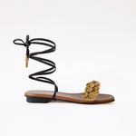 Gladiator Black Long Boho Strap Sand Camel