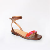 Espresso Flat Swap Sandal Petit Garden Red