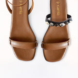 Espresso Swap Sandal with Agatas