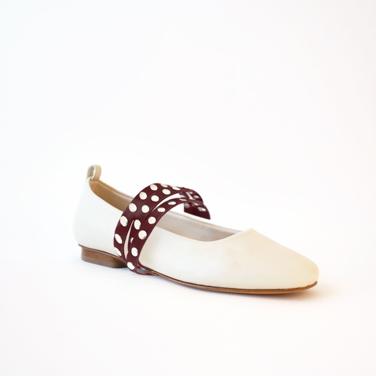 Off White Ballet Swap Burgundy Studs