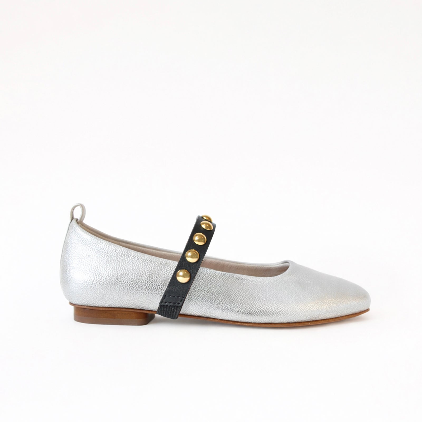 Silver - Golden Studs Black Middle